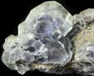 Blue-Green Fluorite Crystals with Quartz - China #46165-2